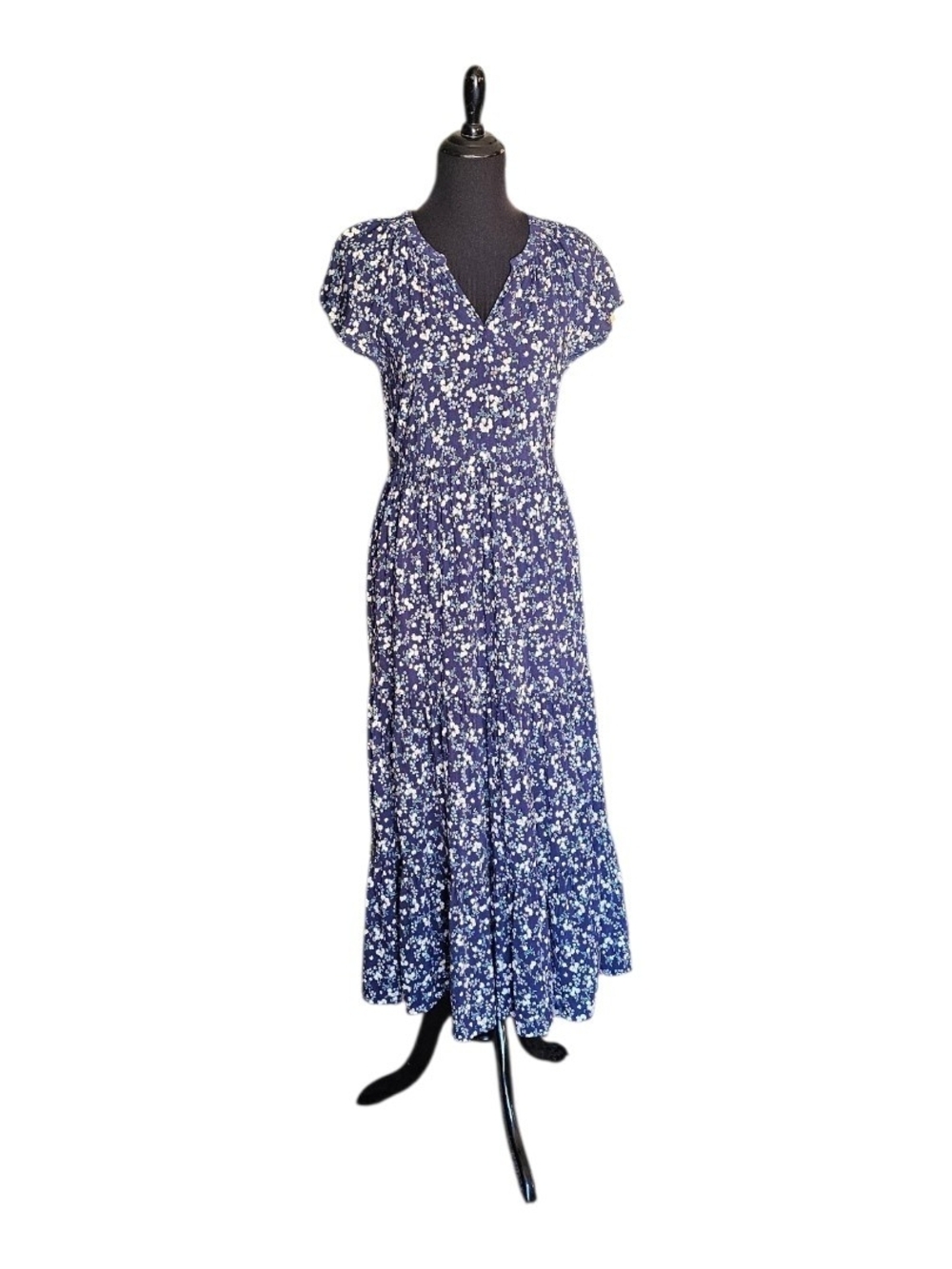 Old Navy Floral Tiered Maxi Dress Cottagecore Prairie Boho Small